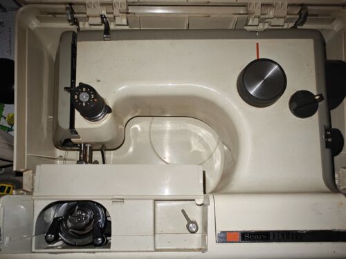 Vintage Sears Kenmore 158-10301 Portable Sewing Machine Rose Hard Case