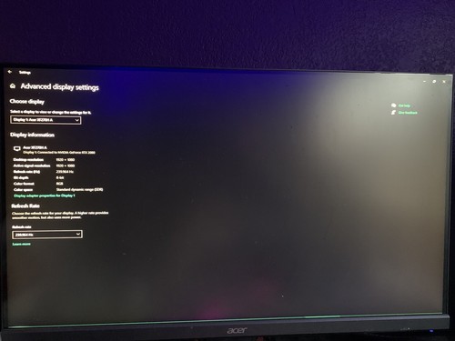 Acer XF270H 240Hz 27 inch Widescreen LED Gaming Monitor