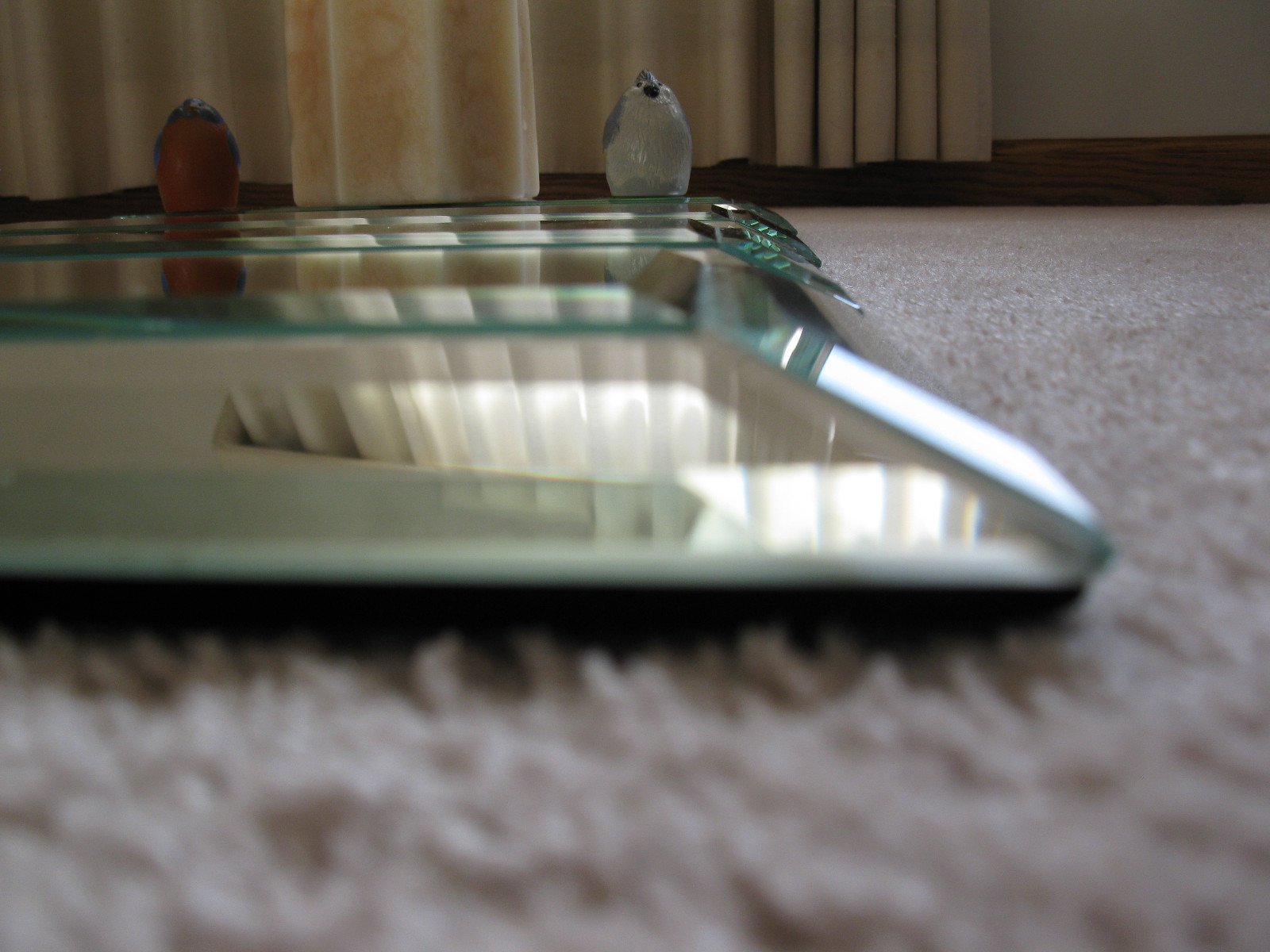 GLASS MIRROR RECTANGULAR TABLE TOP ACCESSORY DECORATION PIECE