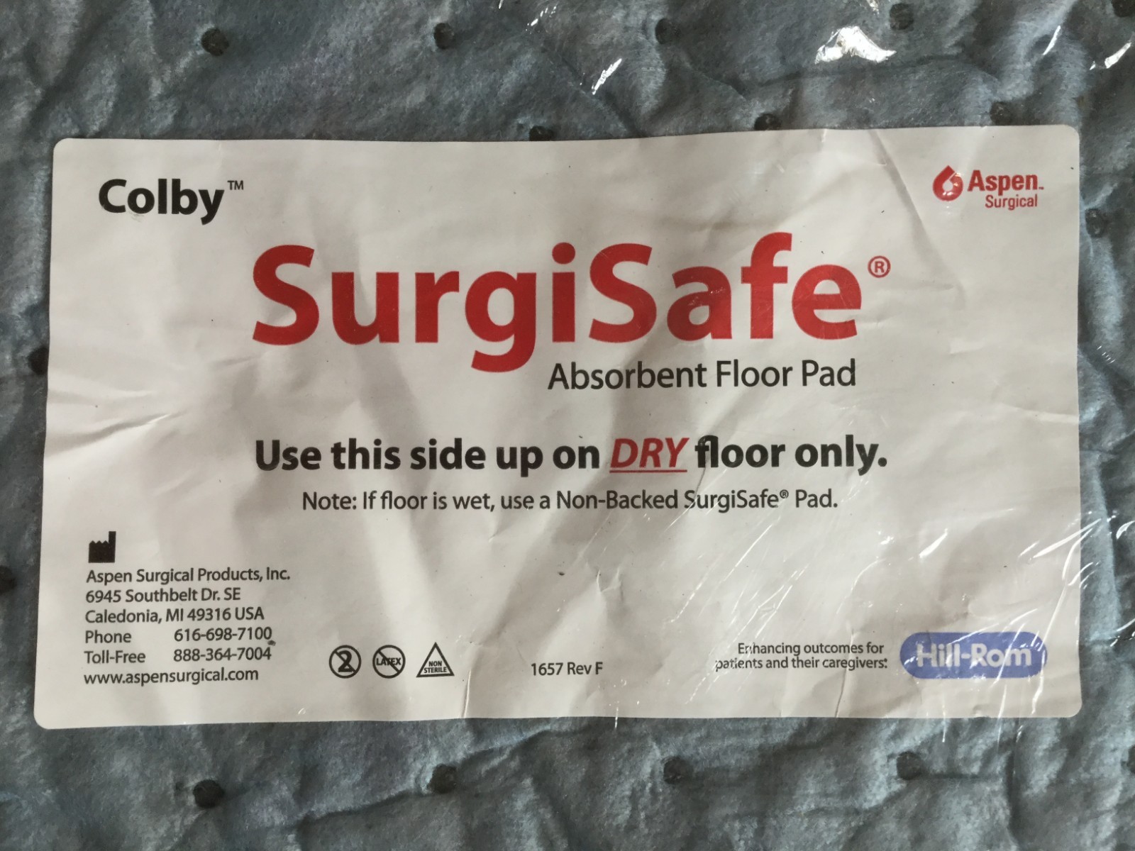 Aspen Colby 1657 SurgiSafe Absorbent Floor Pad - 1 each