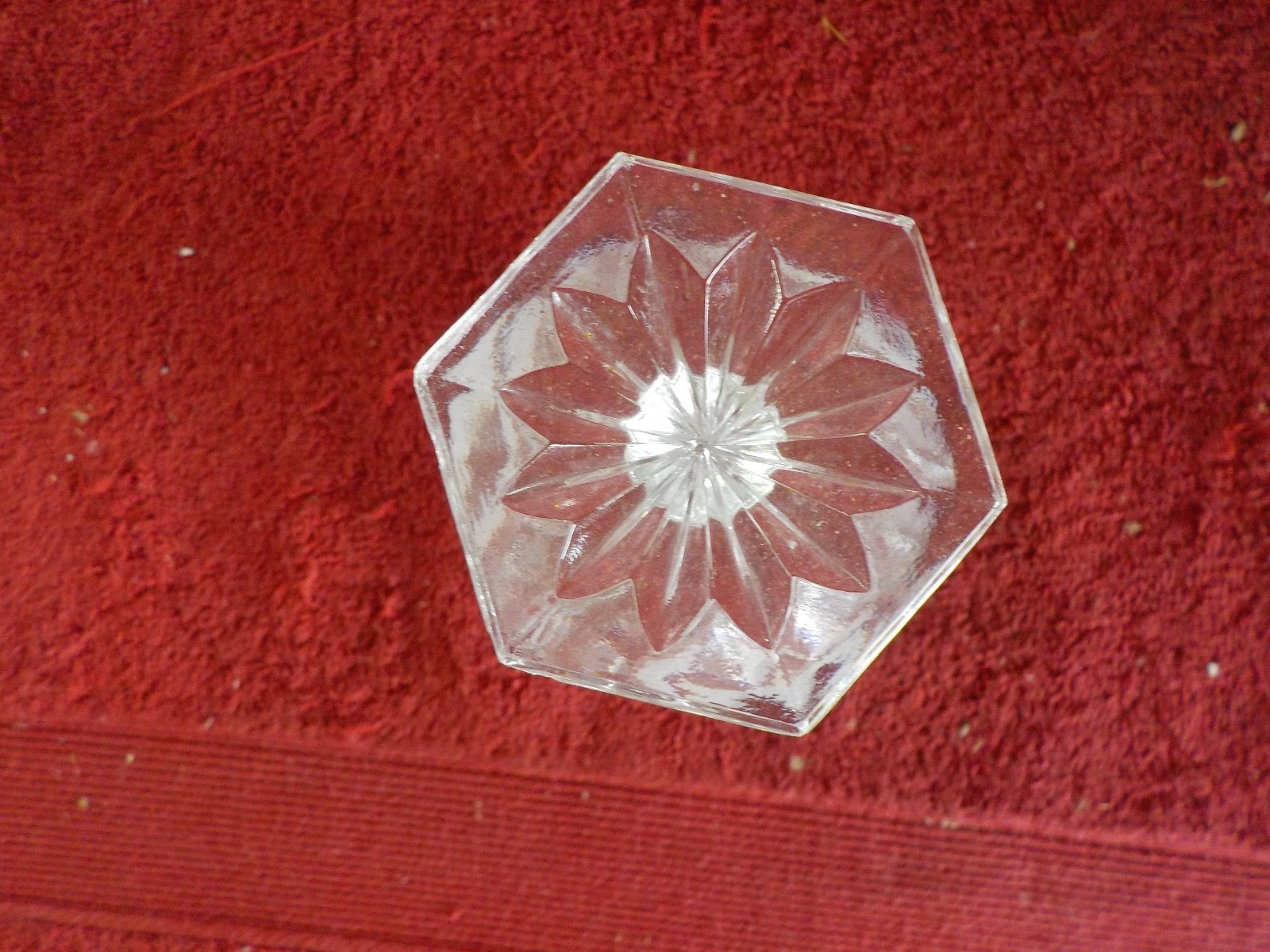 6 piece cut glass decanter set:  decanter, stopper & 5 glasses (JS)