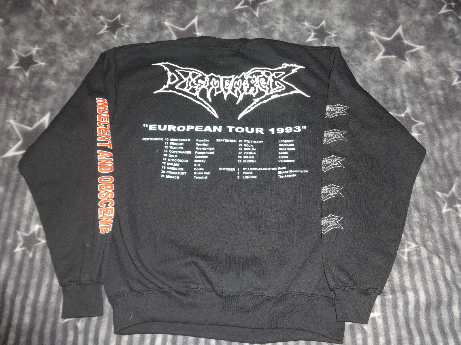 Death Metal Crewneck Sweatshirt XL Immolation Obituary Vader Grave Tour 1993