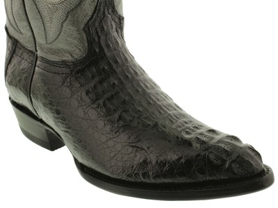 Pre-owned El Presidente Mens Real Black Crocodile Western Hornback Leather Cowboy J Toe Rodeo Boots