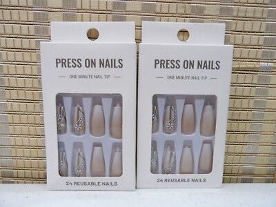 False Nails One Minute Nail Tip Lot Of (2) packs of 24 Each