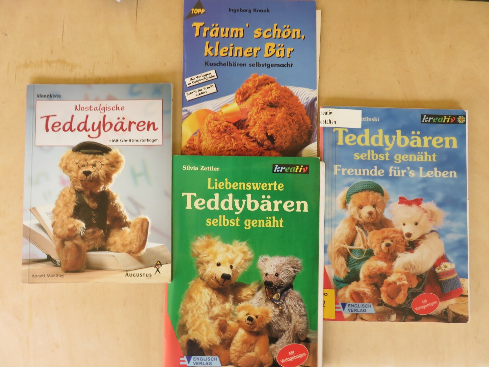 4x Schnittmusterhefte bastelbücher teddybären selbst genäht nostalgisch