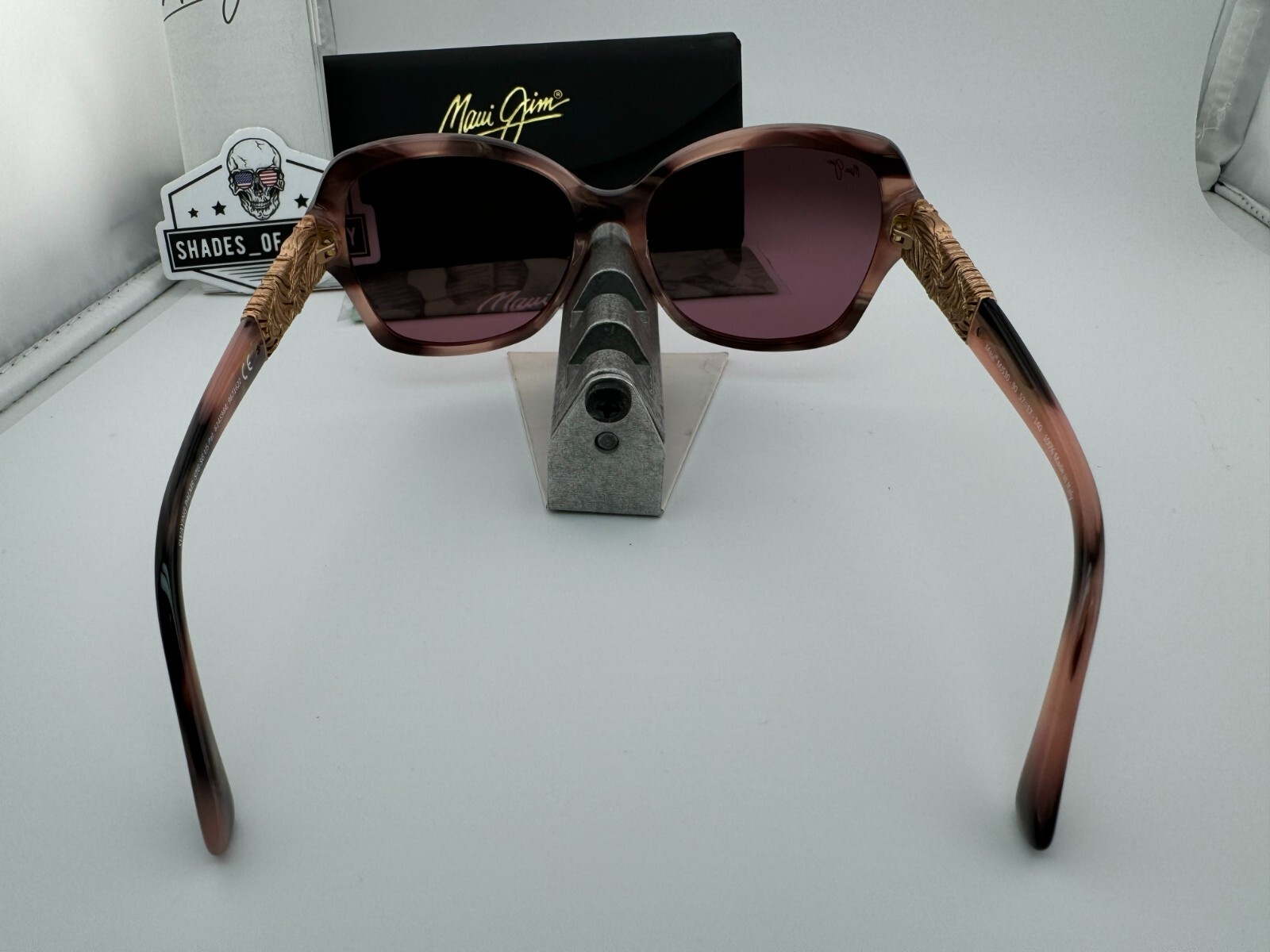 Pre-owned Maui Jim Swaying Palms Mj530-90 Pink Tortoise 24k Maui Rose Polarized Sunglasses