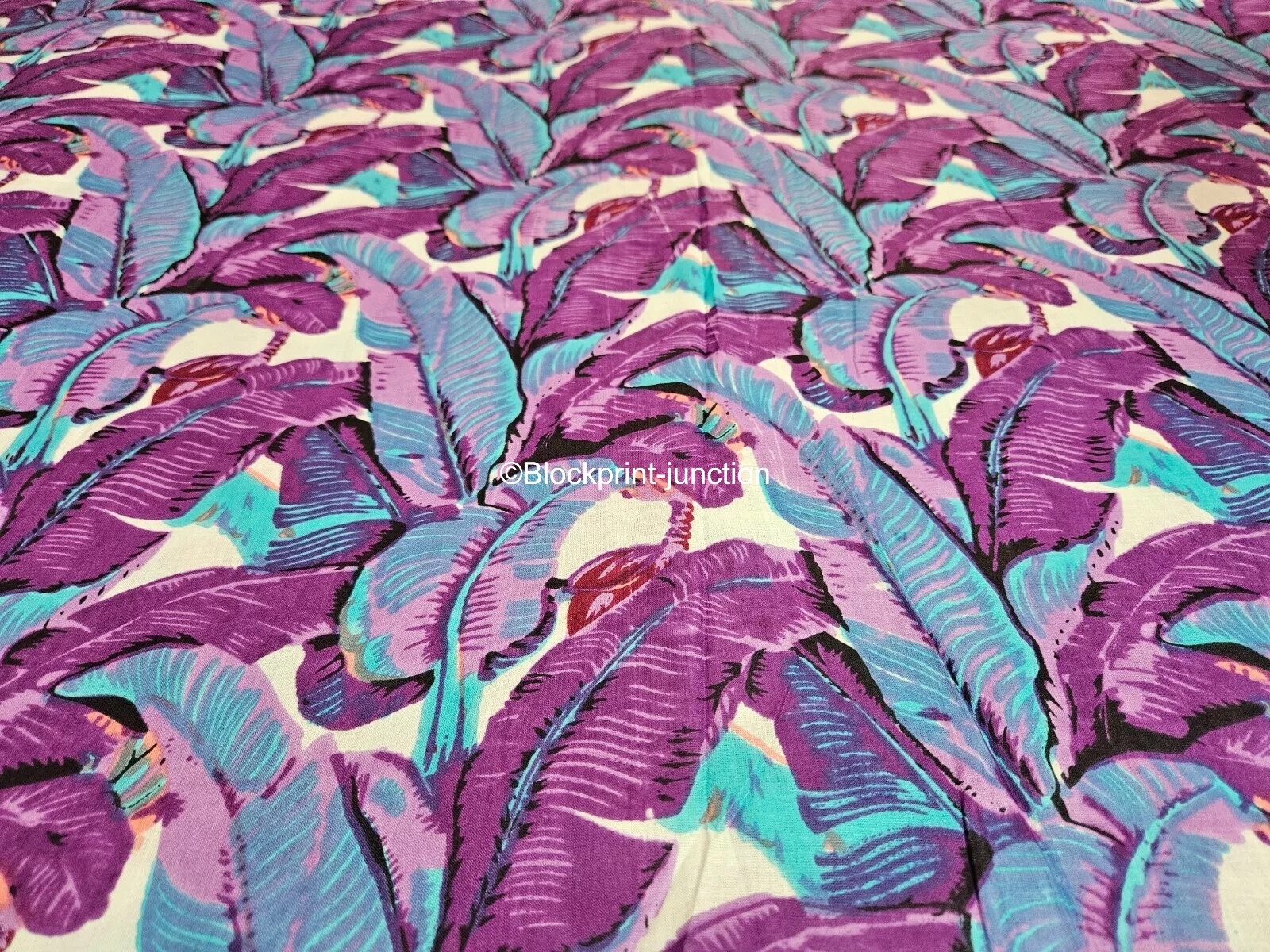 20 Yard Indian Hand Print Cotton Natural Crafts Sewing