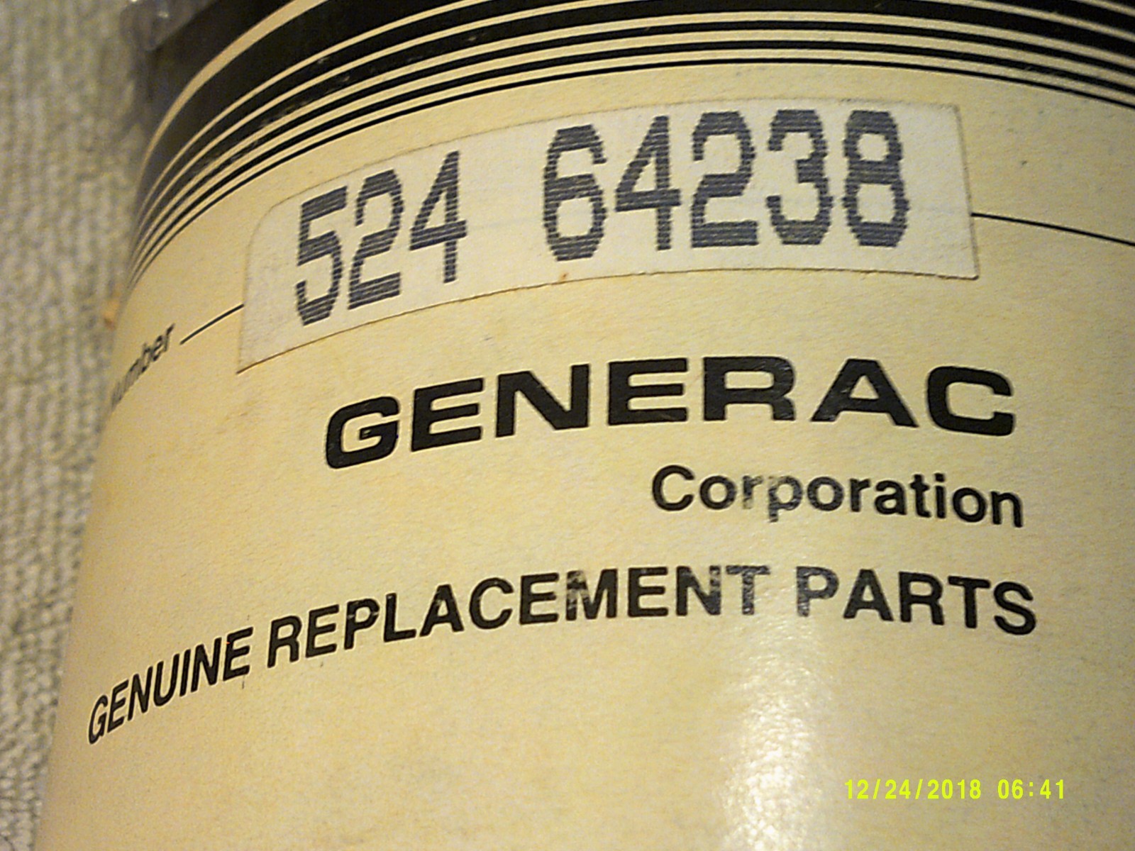 Genuine Generac Oil Filter 52464238  VINTAGE  Genuine Generac Coporation