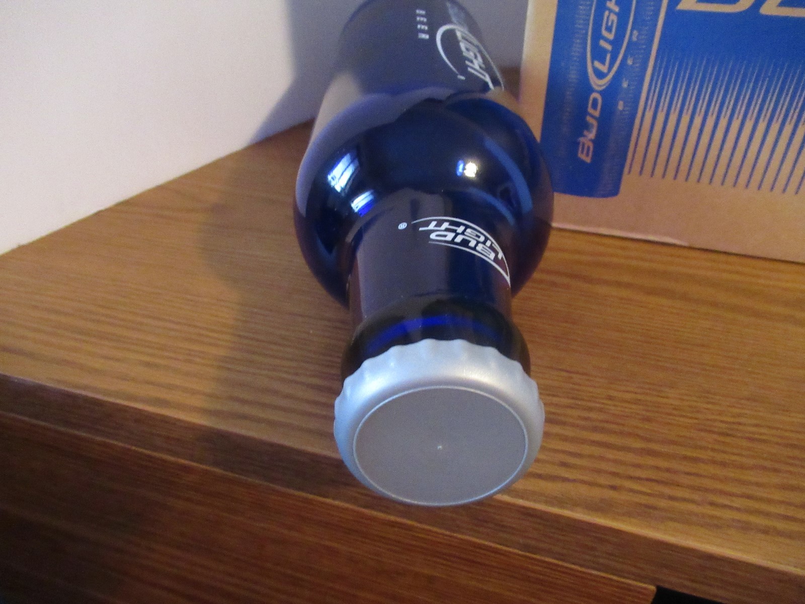 (1) ONE BUDWEISER COBALT BLUE Bud Light  BOTTLE change BANK. 14.75