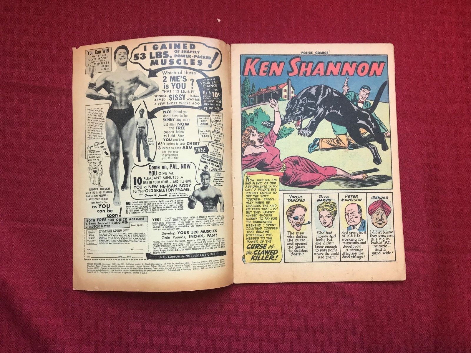 Police Comics #121 1952 Quality VG+  black panther cover