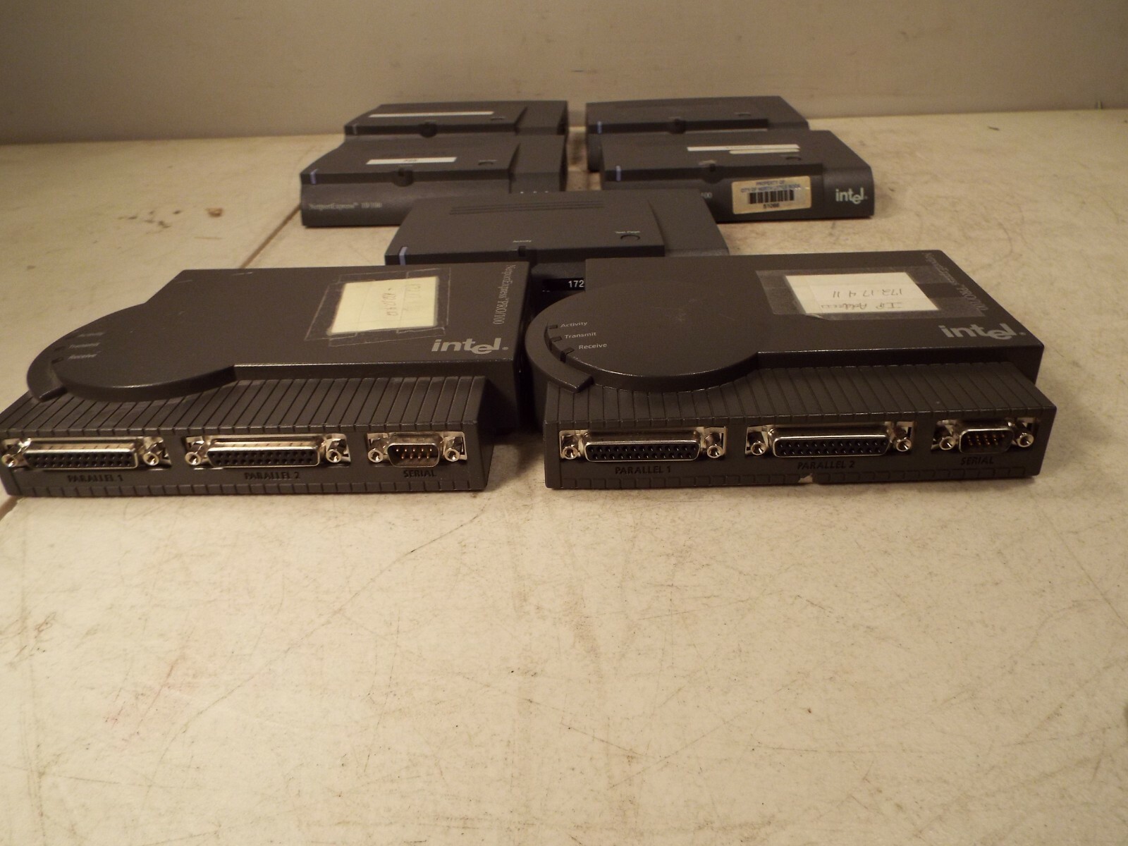 Lot of 7 INTEL NETPORT EXPRESS PRINT SERVERS - All Work - No Power Adapters