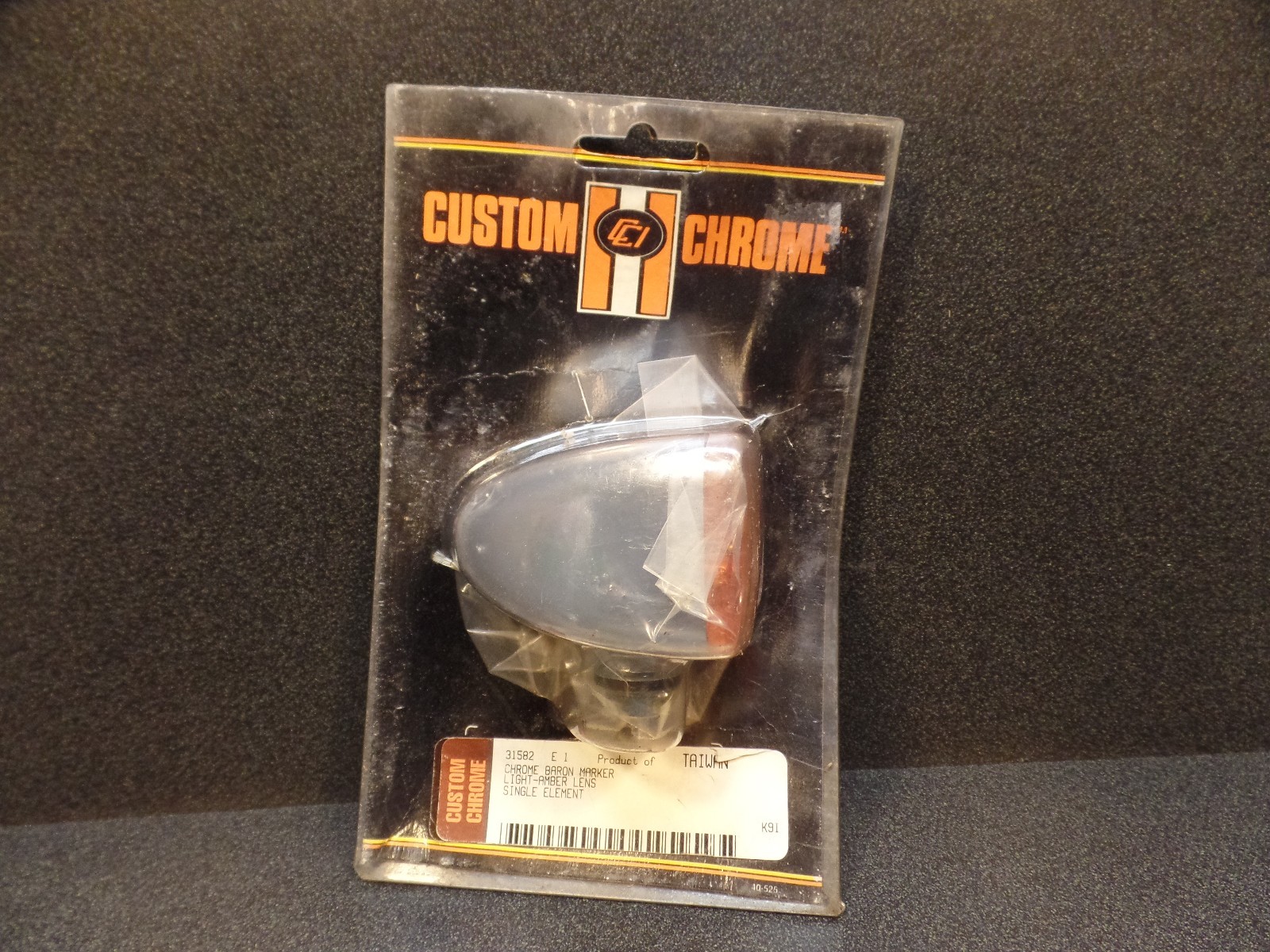 VINTAGE HARLEY DAVIDSON NOS CUSTOM CHROME BARON MARKER LIGHT AMBER LENS  31582