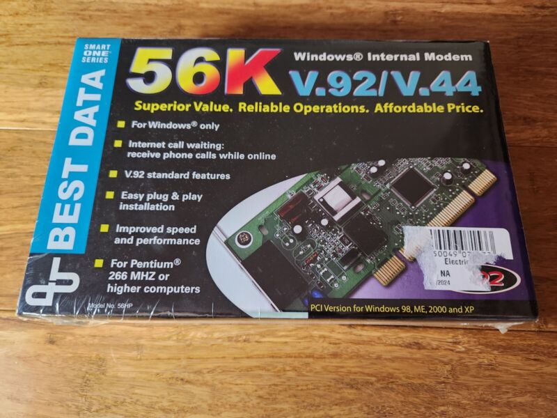 NEW Best Data Windows 56K V.92/V.44 Windows Internal Modem Smart