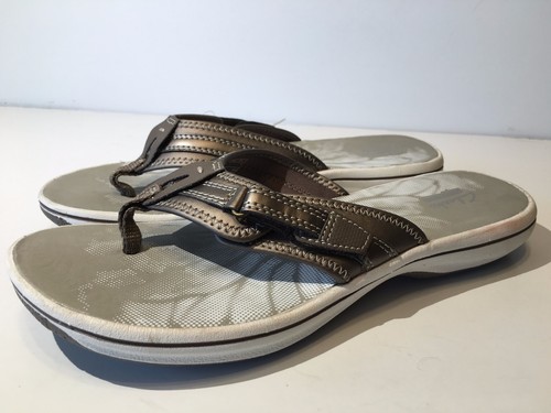 Clarks Womens Brinkley DerryH Flip Flop Sandals Pewter 857 864 eBay