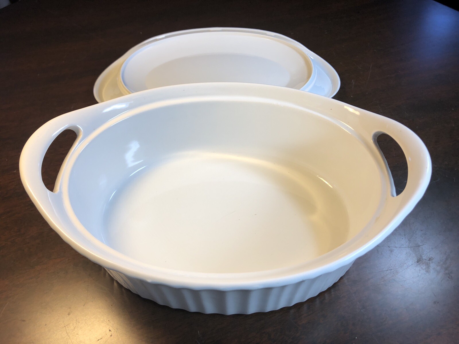 CorningWare French White Stoneware Casserole Dish With Plastic Cover 1.