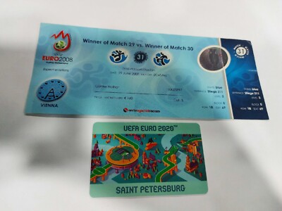 Ticket Final UEFA EURO 2008 Germany-Spain, Game 31, Mint, EURO 2020 metro ticket