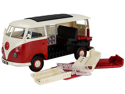 Skill 1 Model Kit Volkswagen Camper Van Red Snap Together Model by Airfix Quickb