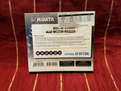 RIDATA DISC, BD-R 25GB« Blu-ray Disc» #Brand New#??130 Min.by RiTEK