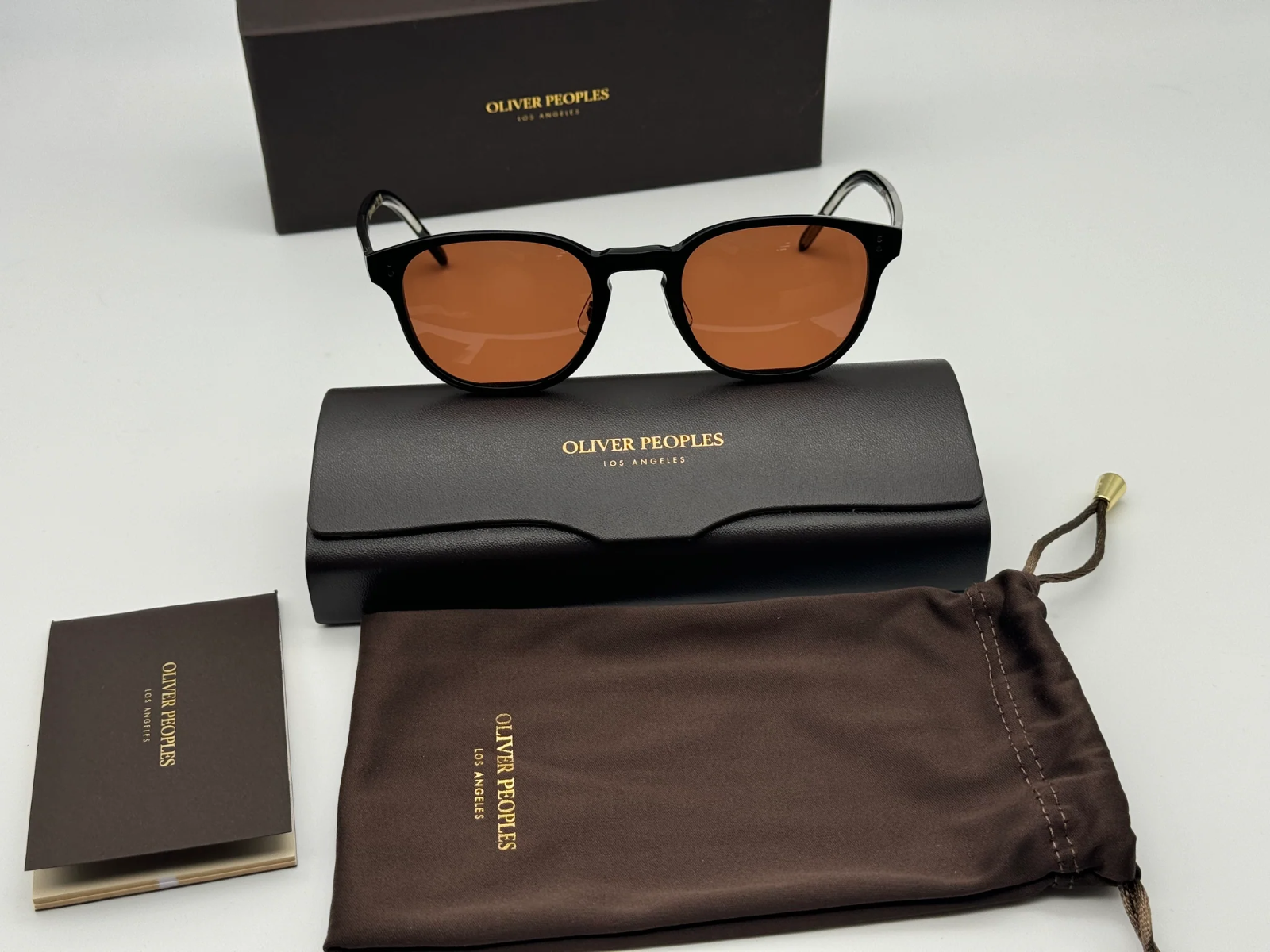 Pre-owned Oliver Peoples Fairmont Sun F 49mm Ov 5219 Sm 149253 Black Persimmon Sunglasses In Orange