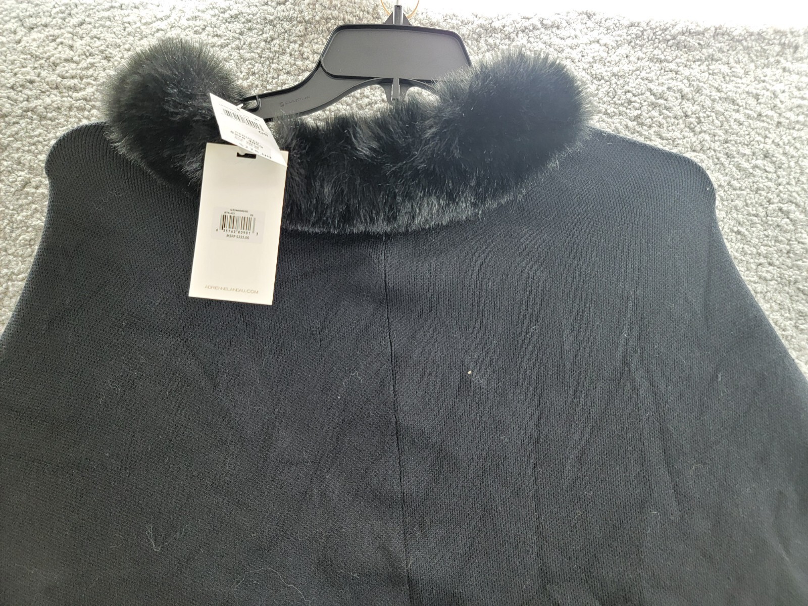 Adrienne Landau The Penny Poncho Women's One Size Jet Black Pullover - Picture 3 of 15