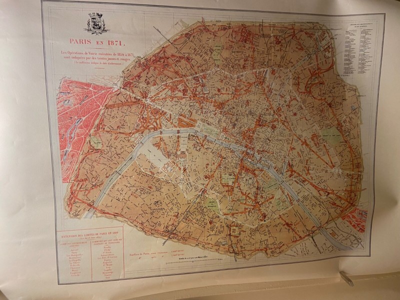 Plans Haussmann De Paris 1871+ 2 Plans: Paris A Vol D Oiseau, Excursions  Paris