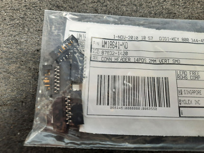 Lot of 6 87832-1420 Molex Connector Header 7 Pos 2 Row 2mm Vert SMT NOS