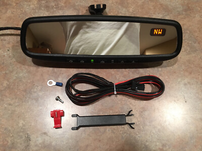 Gentex 453 Homelink Auto Dimming Rearview Mirror Kit w/ Amber Compass Display
