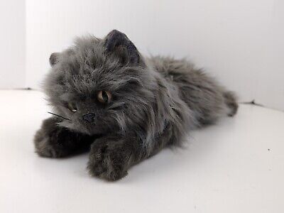 1999 TY Persian Cat Realistic Stuffed Animal 18'' Smokey Gray Furry Kitty