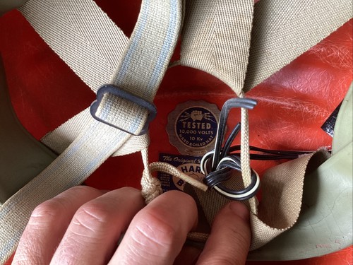 Bullard Fiberglass Hard Boiled Hat Helmet Full Brim Reddy Kilowatt Orange