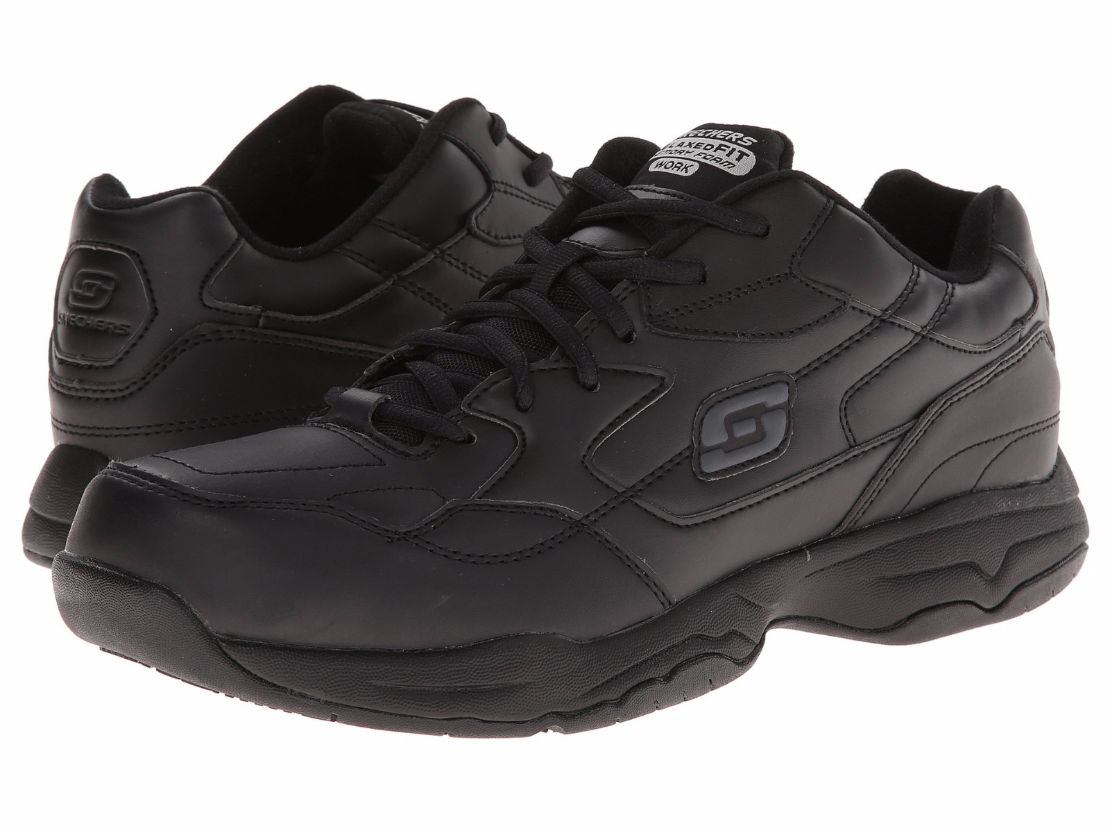 

Skechers FELTON Mens Black WIDE WIDTH 77032EW/BLK Противоскользящая обувь, Черный