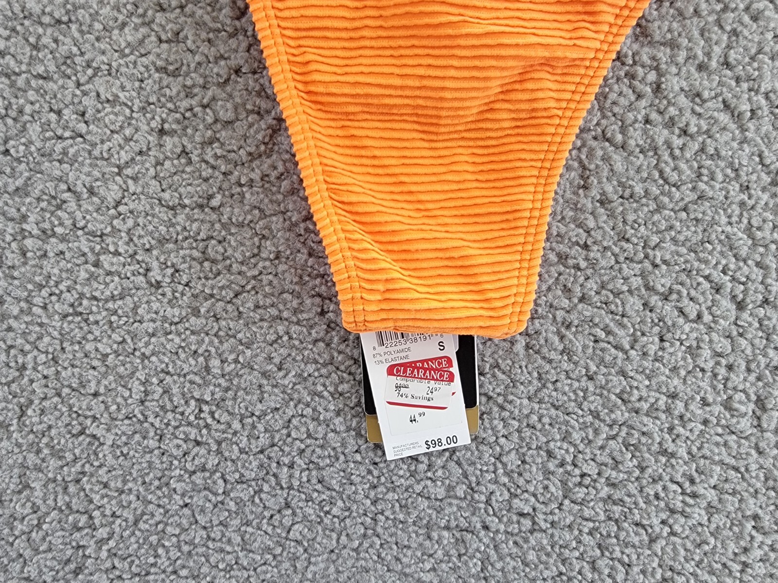 ViX Kayla Giulia Bikini Bottom Women's S Tangerine Ribbed Elastic Waist Pull On - Picture 16 of 19