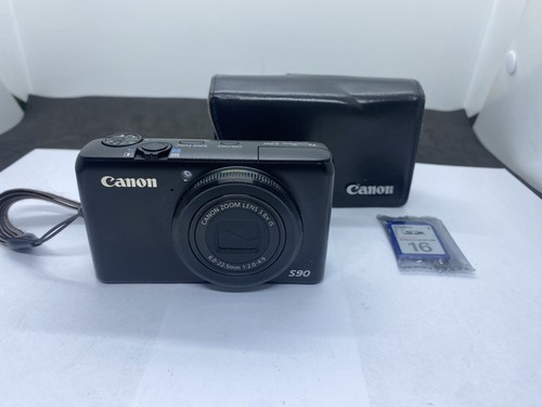 Canon PowerShot S90 Digital Camera - Black - W/ Battery +
