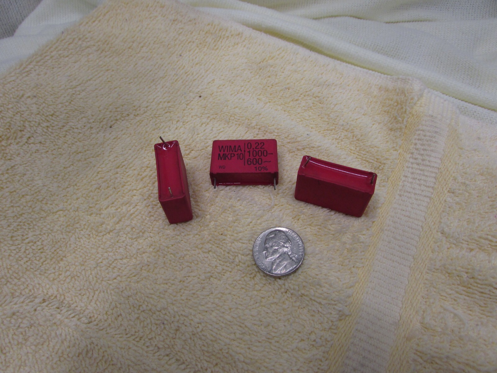 (3) Wima MKP10 1000 VDC, 600 VAC, .22uF, 10%, Lot of 3 pieces,  B5