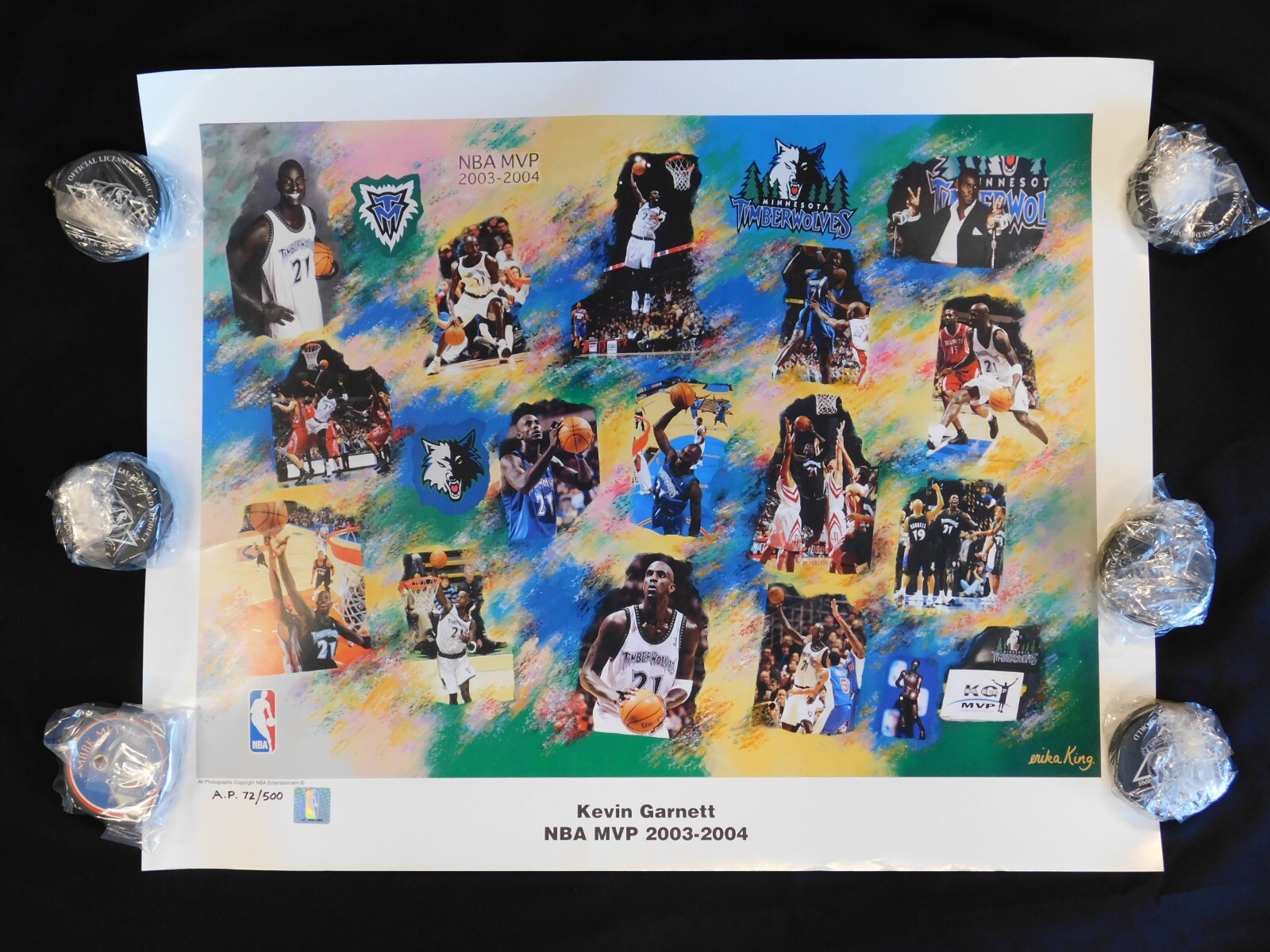 【新品未開封】 90s NBAポスター Kevin Garnett Kevin Garnett Minnesota Timberwolves Vintage 1998 TNT TBS