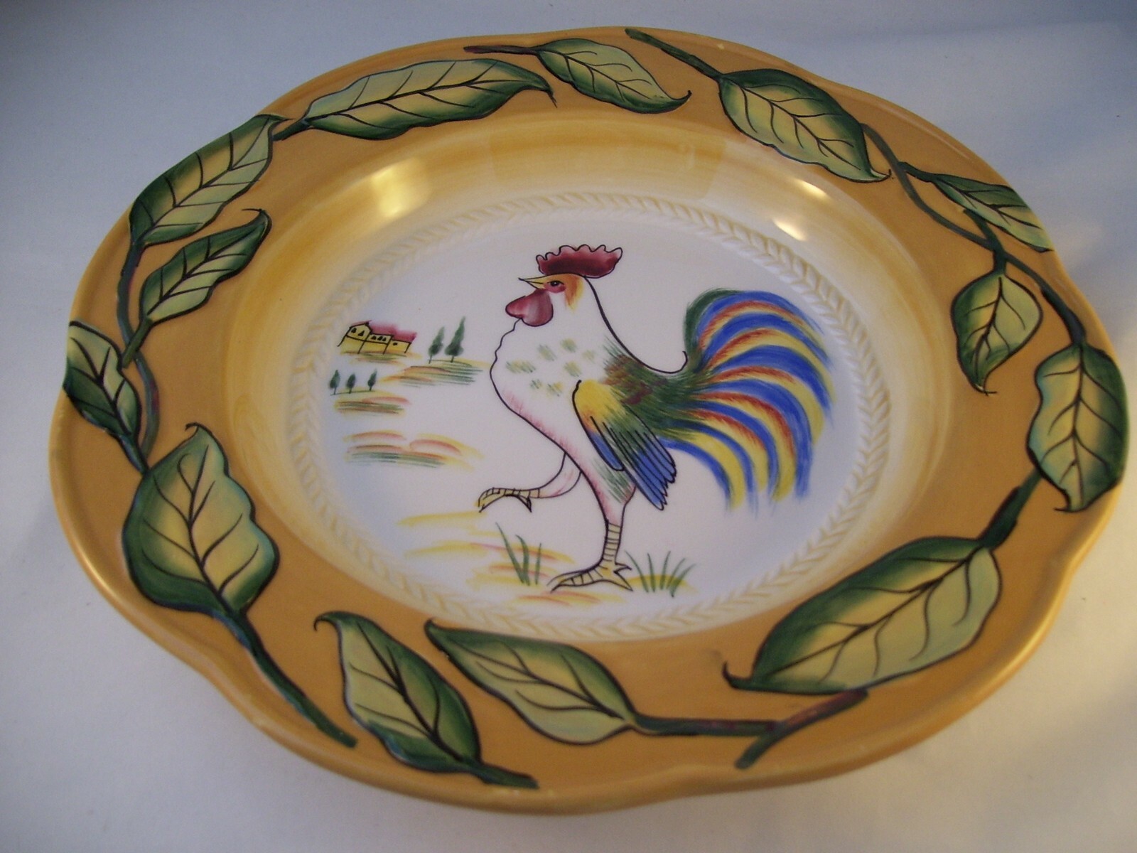 Fitz and Floyd Ricamo Portofino Rooster Individual Pasta Bowl Rimmed Soup FF B eBay