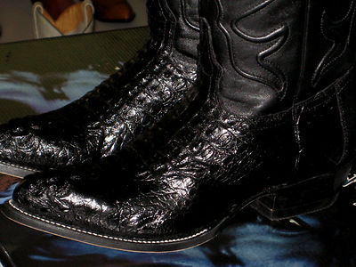 Pre-owned Wild West Boots Wild West Black Genuine Crocodile Hornbak Western Cowboy Boot J-toe (d) 2990205