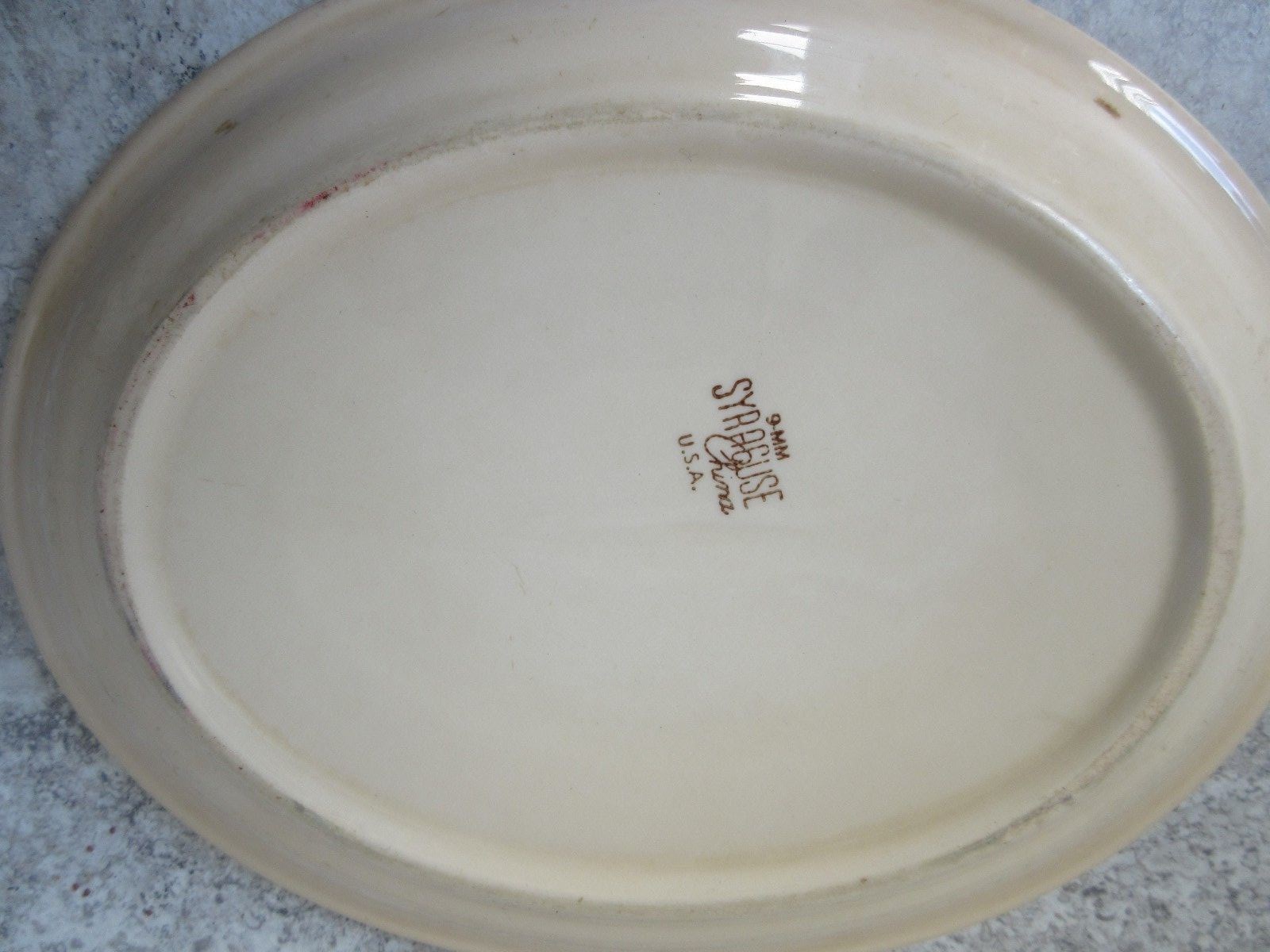 Old Vintage Chicken in the Rough Restaurant 9 1/2 Oval Platter Syracuse China