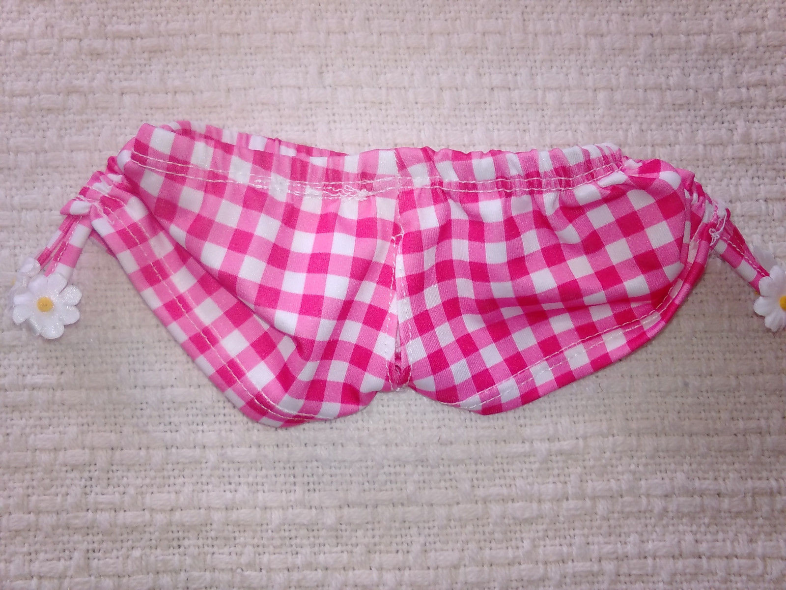 Fuchsia Pink Gingham Daisy Bikini Bottom Replacement BABW Build A Bear Workshop