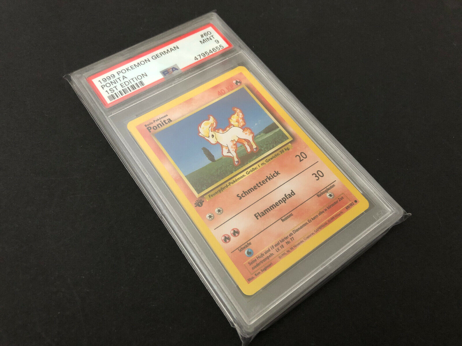 Pokémon Ponita 60102 Base Set 1. Edition German PCA GMA PSA 9 MINT