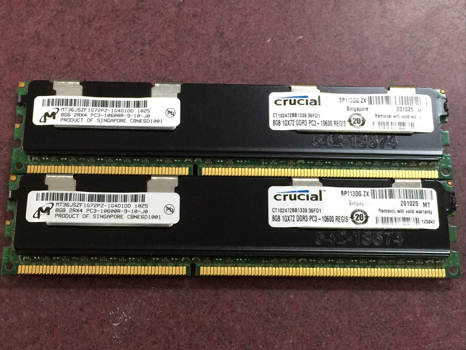 Lot of 16GB (2x8GB) 2Rx4 PC3-10600R HEATSINK Server RAM Lot of 16GB (2x8GB) 2Rx4 PC3-10600R HEATSINK Server RAM