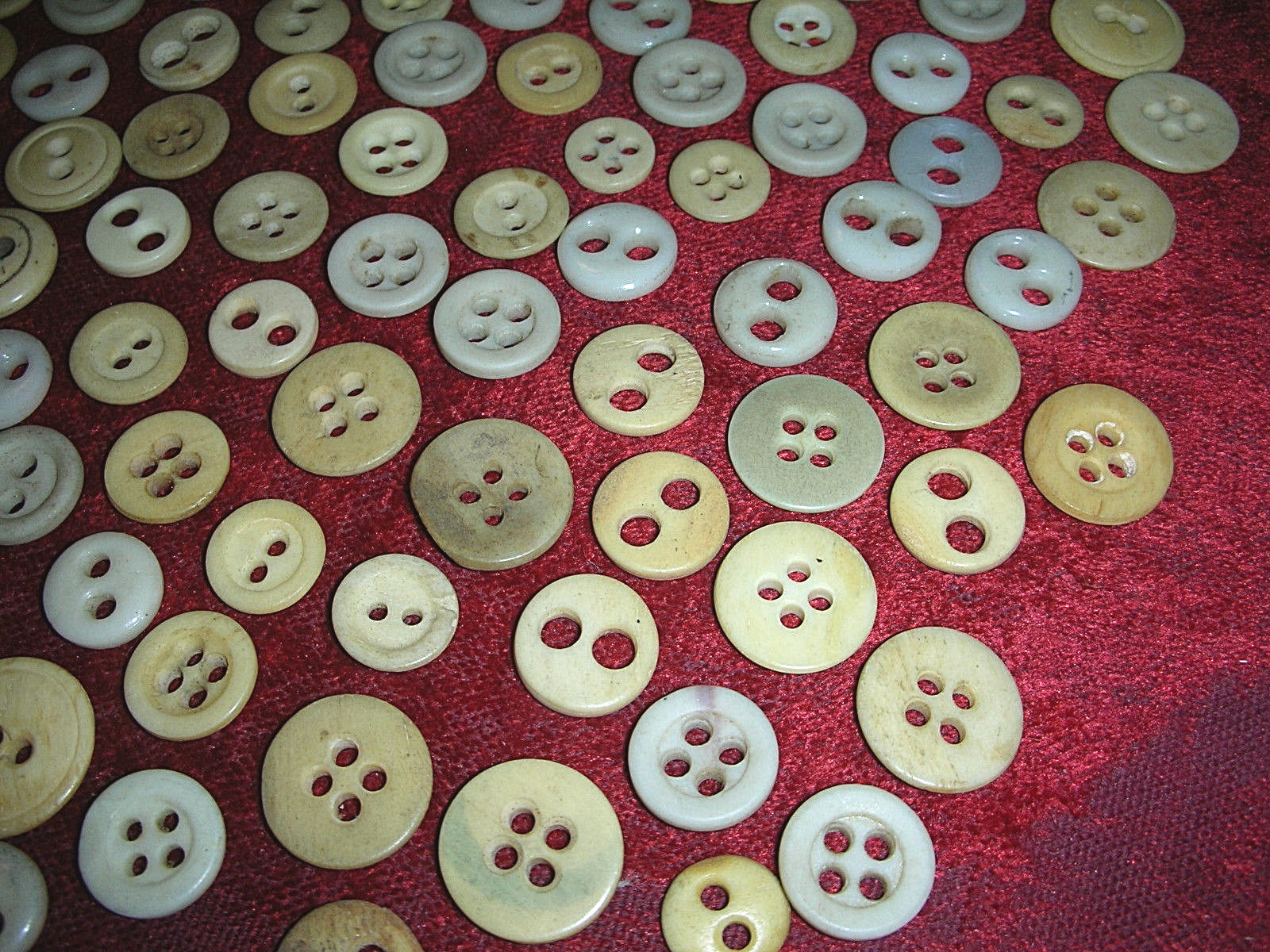 140 Antique Bone Buttons ~ Some Glass ~ Civil War Reenactment Costumes