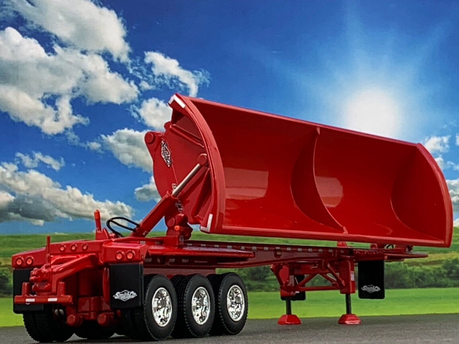 1/64 DCP RED SMITHCO TRI-AXLE SIDE DUMP TRAILER | eBay