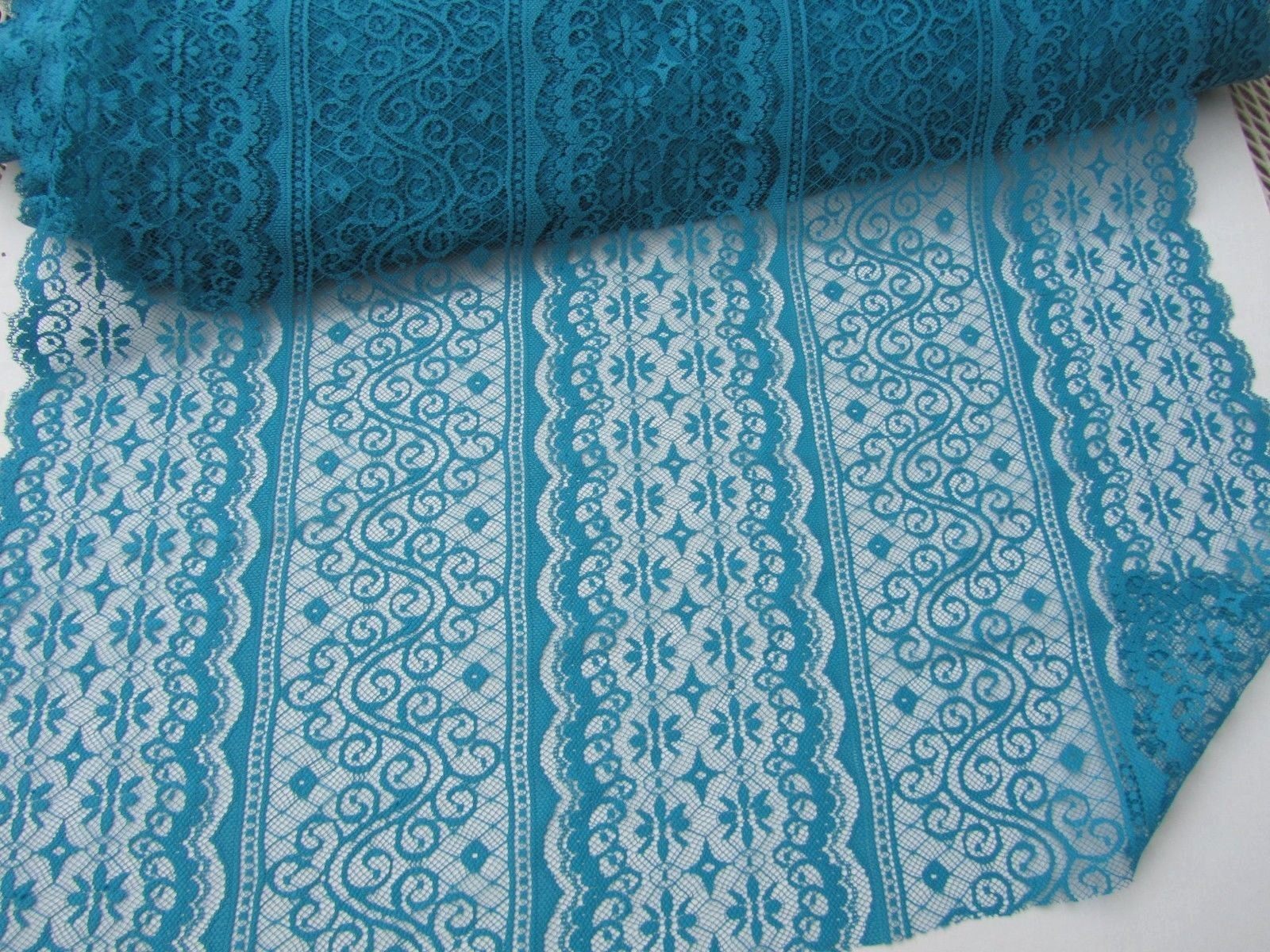 Vintage Teal LACE Fabric - 29
