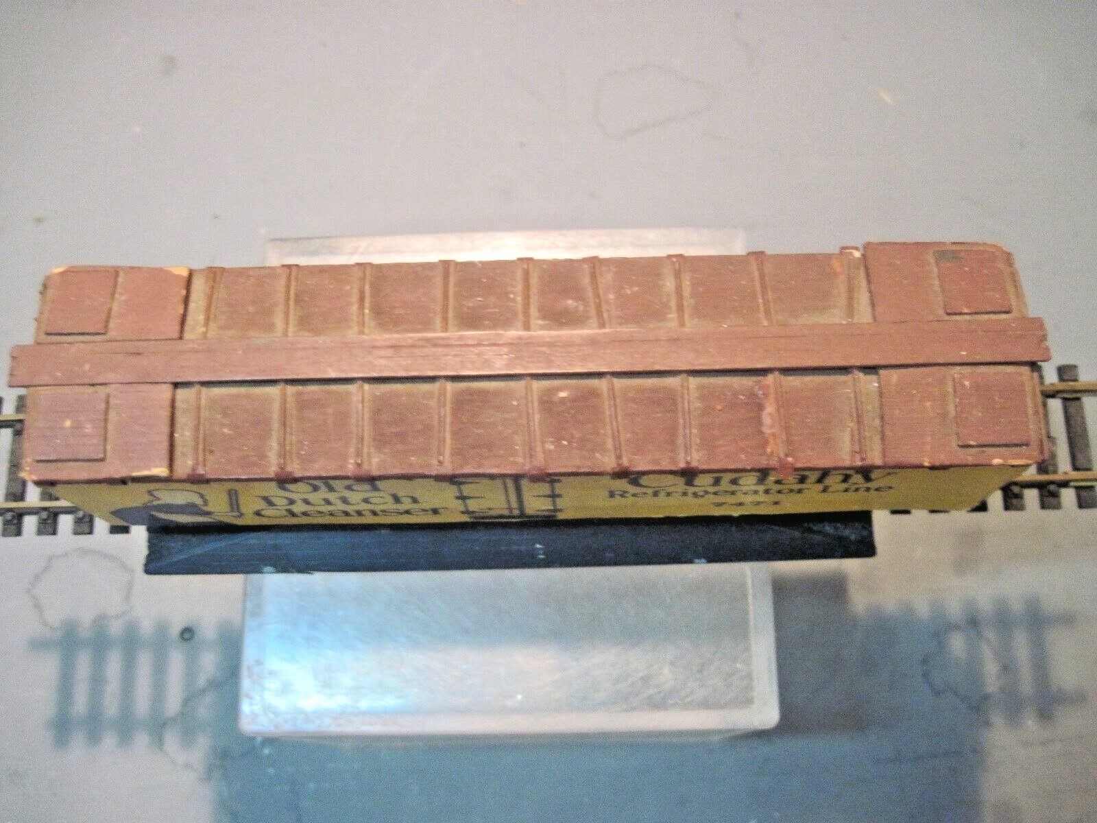 MID CENTURY MODERN  WOOD HO SCALE BILLBOARD REEFER CUDAHY REFRIGERATED LINES