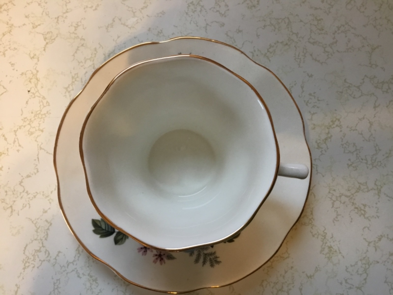 ROYAL DOVER BONE CHINA CUP AND SAUCER, BLUE FLOWERS, MADE IN ENGLAND