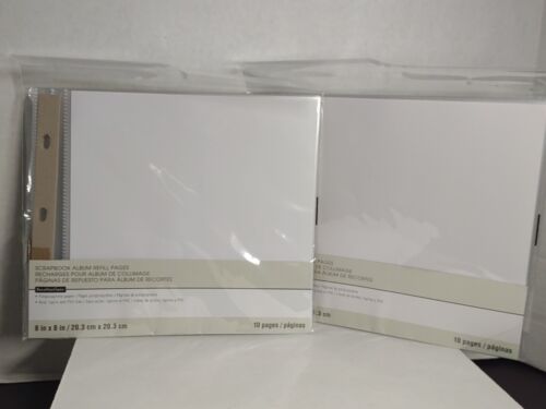 2 Packs Recollections Scrapbook Album Refill Pages 8" x 8" 1