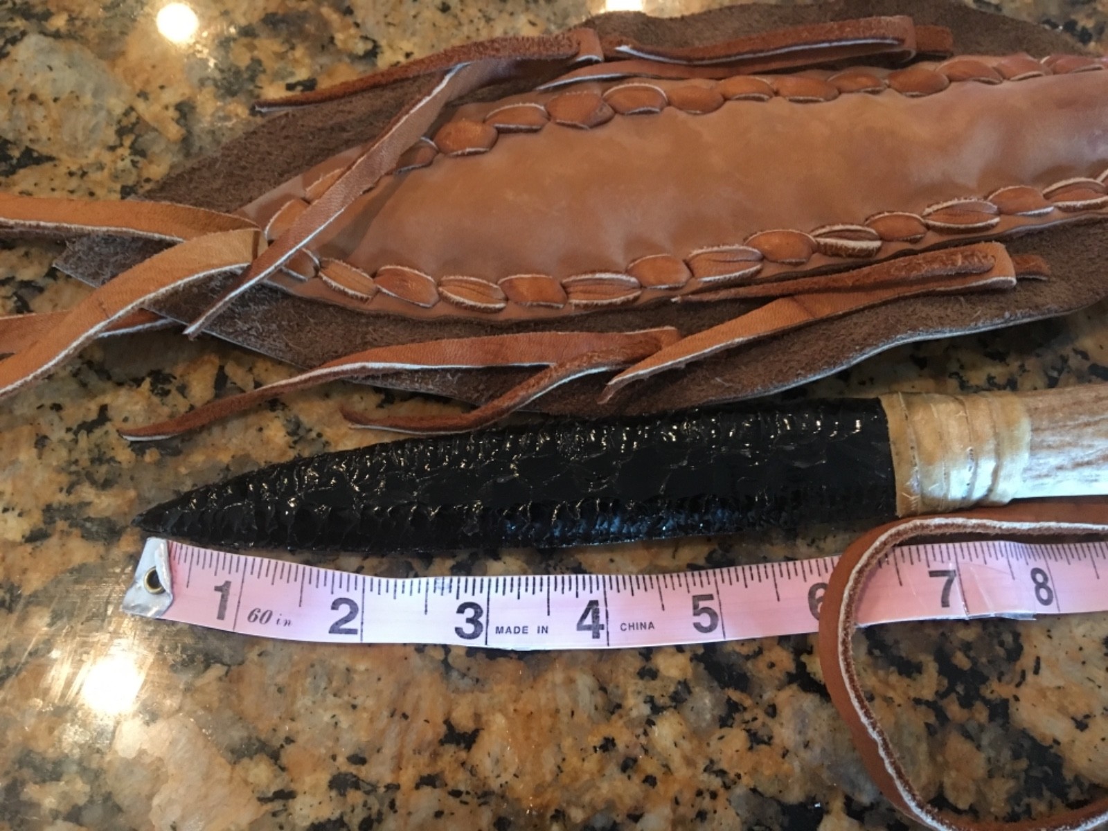 Flint knife obsidian mountain man indian