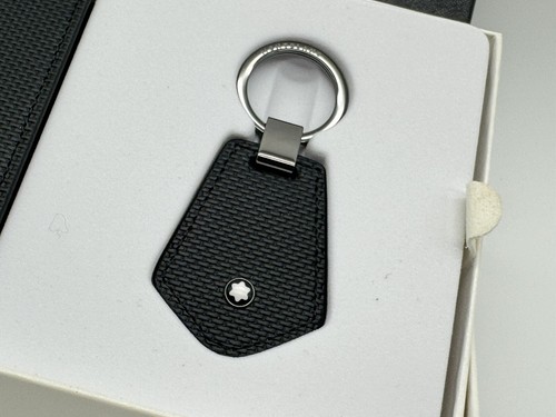 Pre-owned Montblanc Black Leather Card Holder Wallet & Key Set 100% Genuine $475