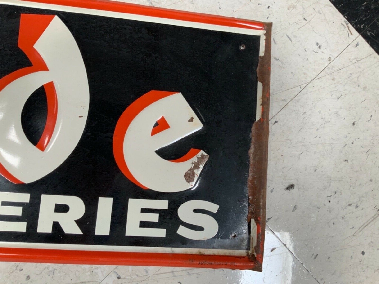 Original embossed Exide Batteries Sign from 1961