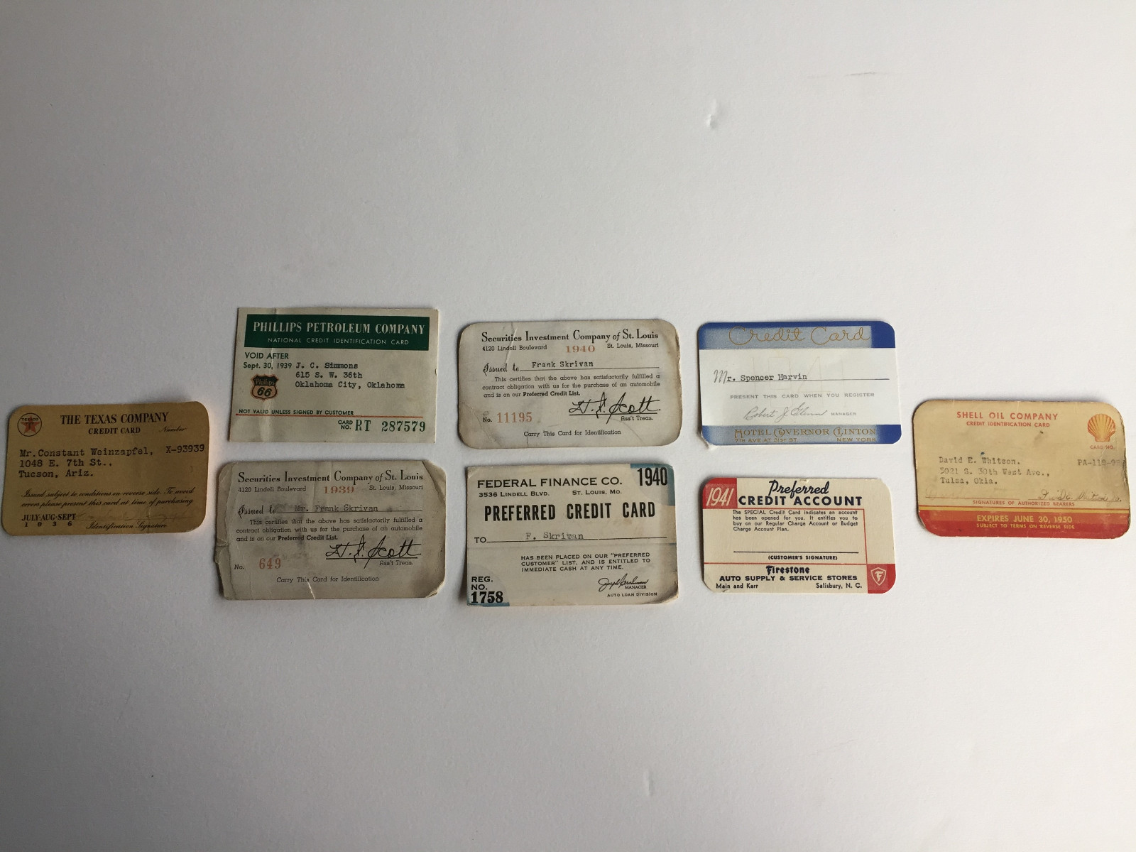 Vintage Credit Cards, Lot of 8, 1936-1950 | eBay